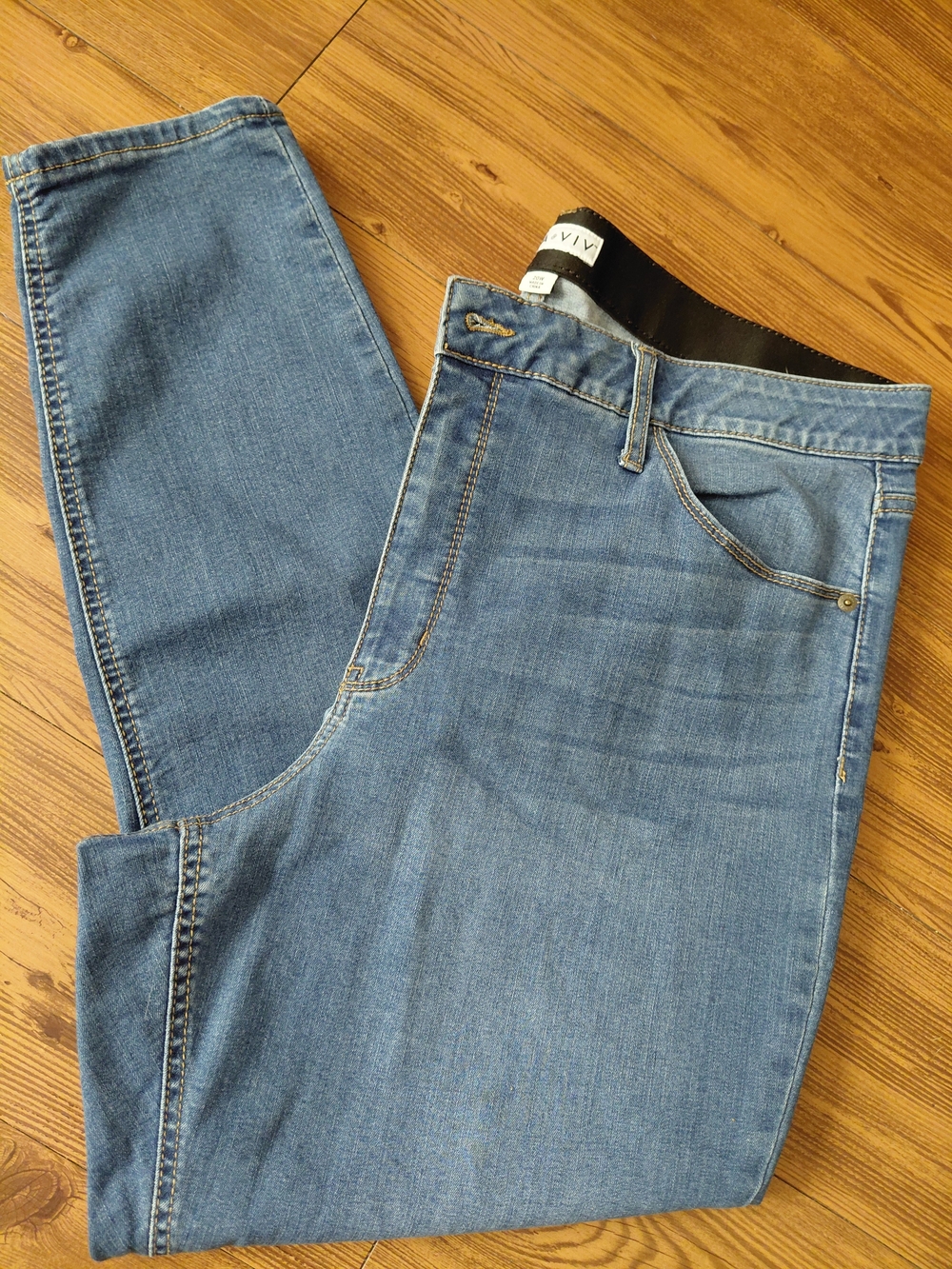 Ava & Viv Classic Blue Straight-Leg Women’s Jeans w/Stretch Waist,sz 20w $20